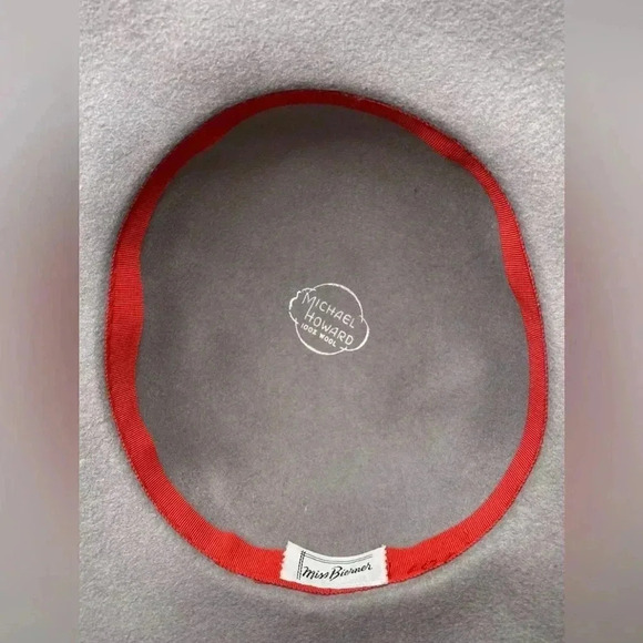 100% wool Michael Haward Elegant Beige and Gray Hats with Veil - Picture 6 of 8